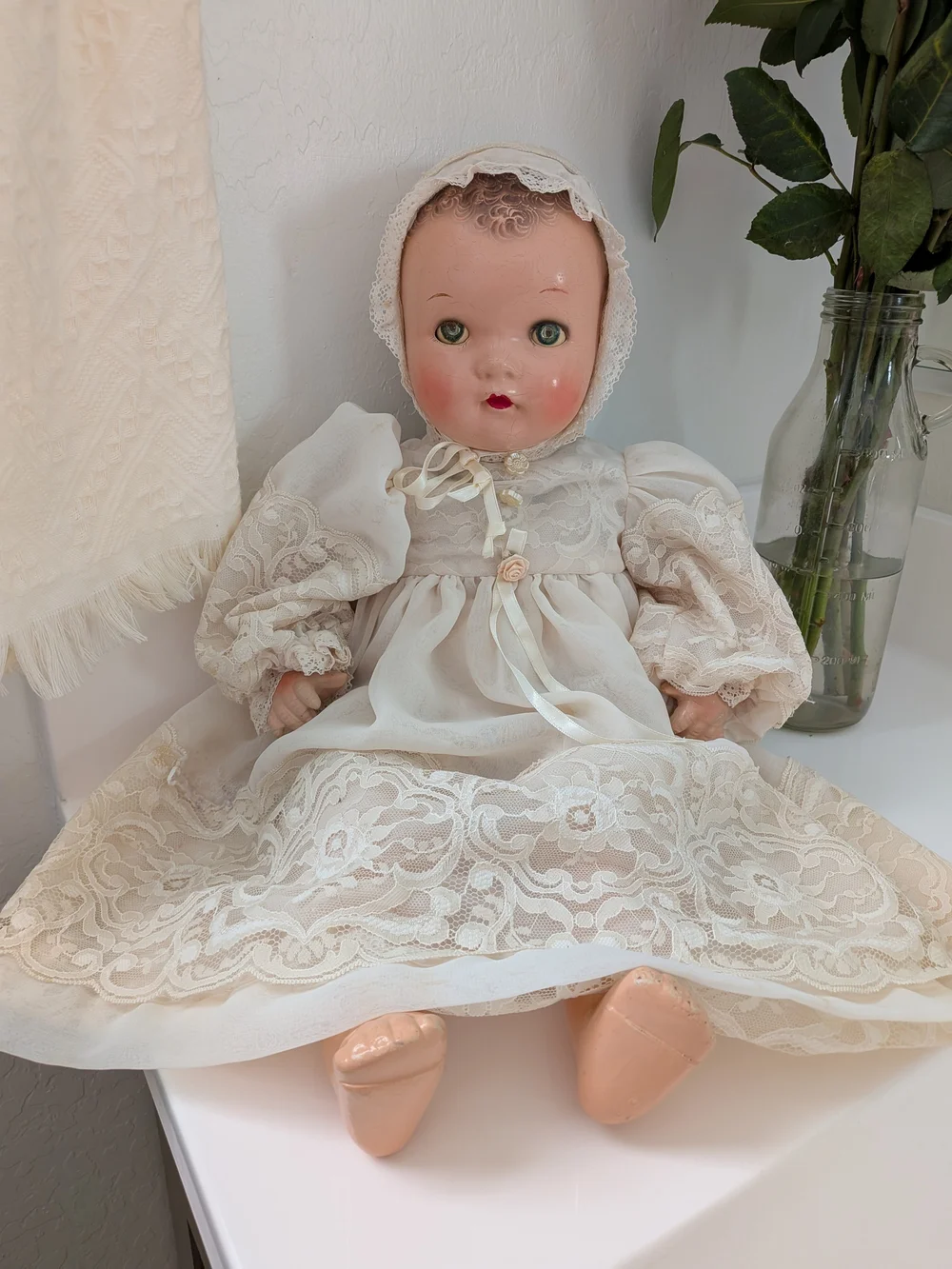 Vintage Ideal Doll No. 20 Composition Baby Doll Sleep Eyes Molded Hair